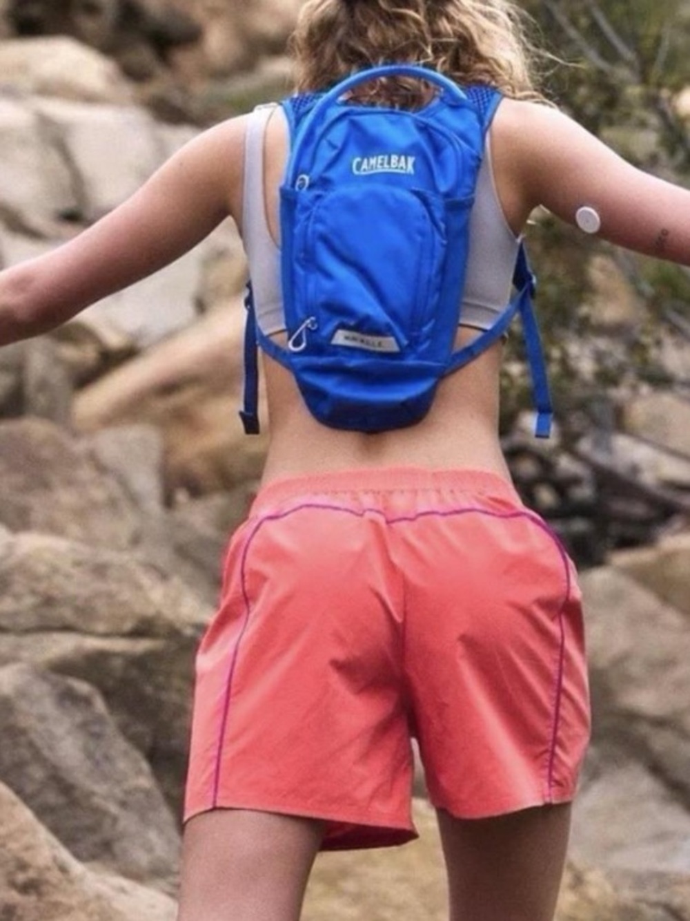 Free People Movement Neon Coral Trail / Hiking Nylon Board Shorts NWT Medium - Picture 3 of 10